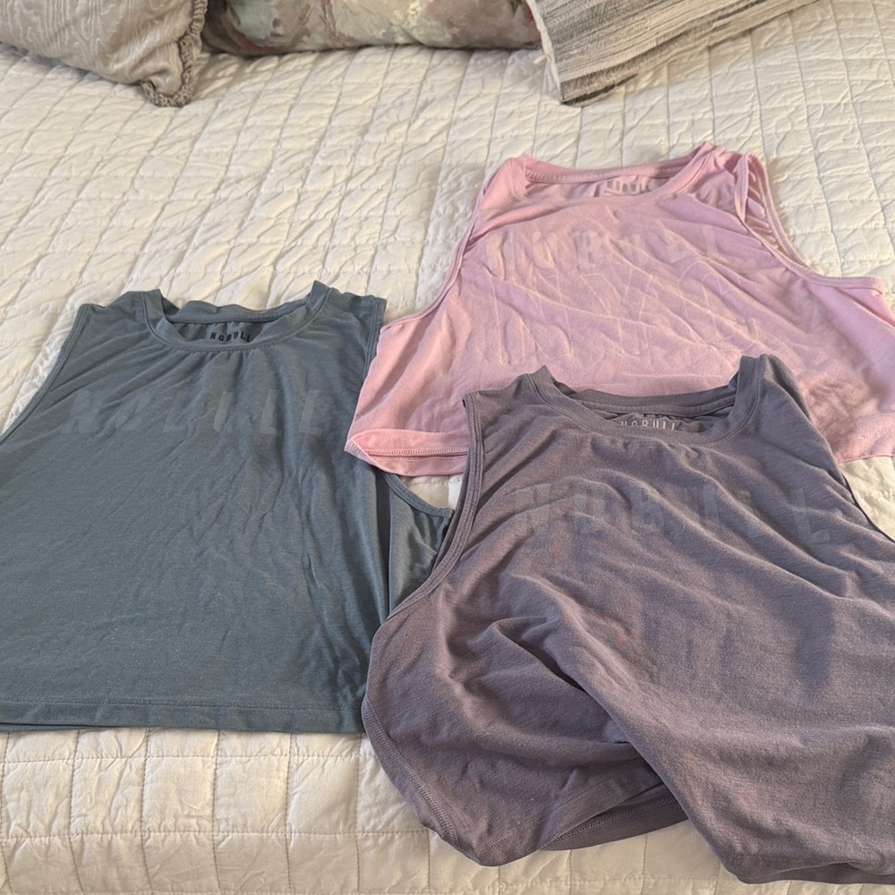 NOBULL Blue, Pink and Mauve Sleeveless Tops